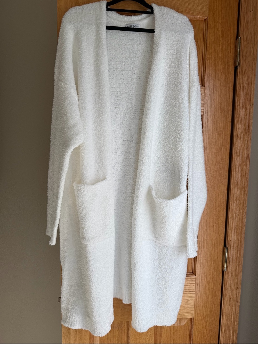 Chic Soul Fuzzy White Longline Duster Cardigan Sweater Plus Size 3X NWOT
